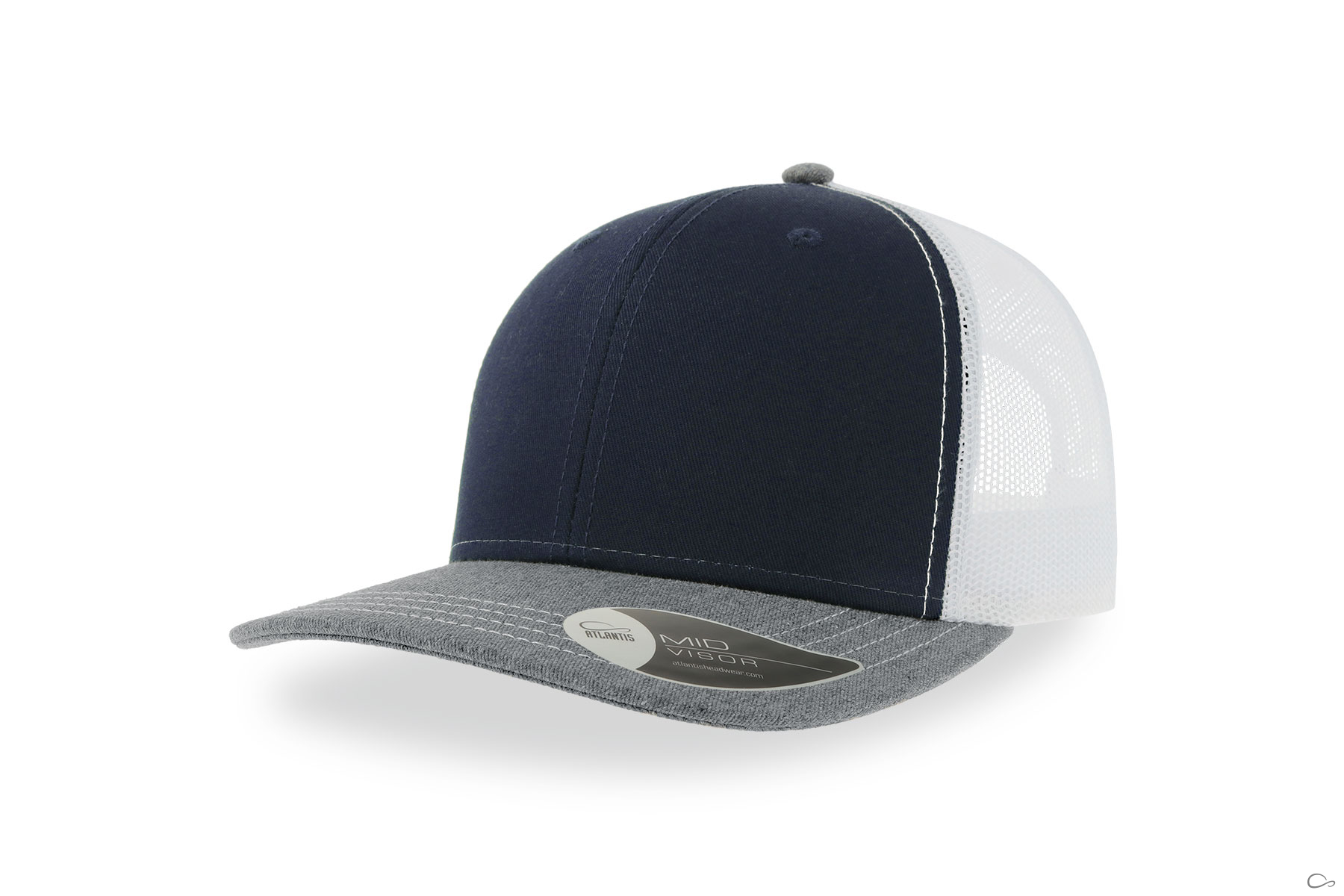 NAVY/GRAY MELANGE/WHITE-0